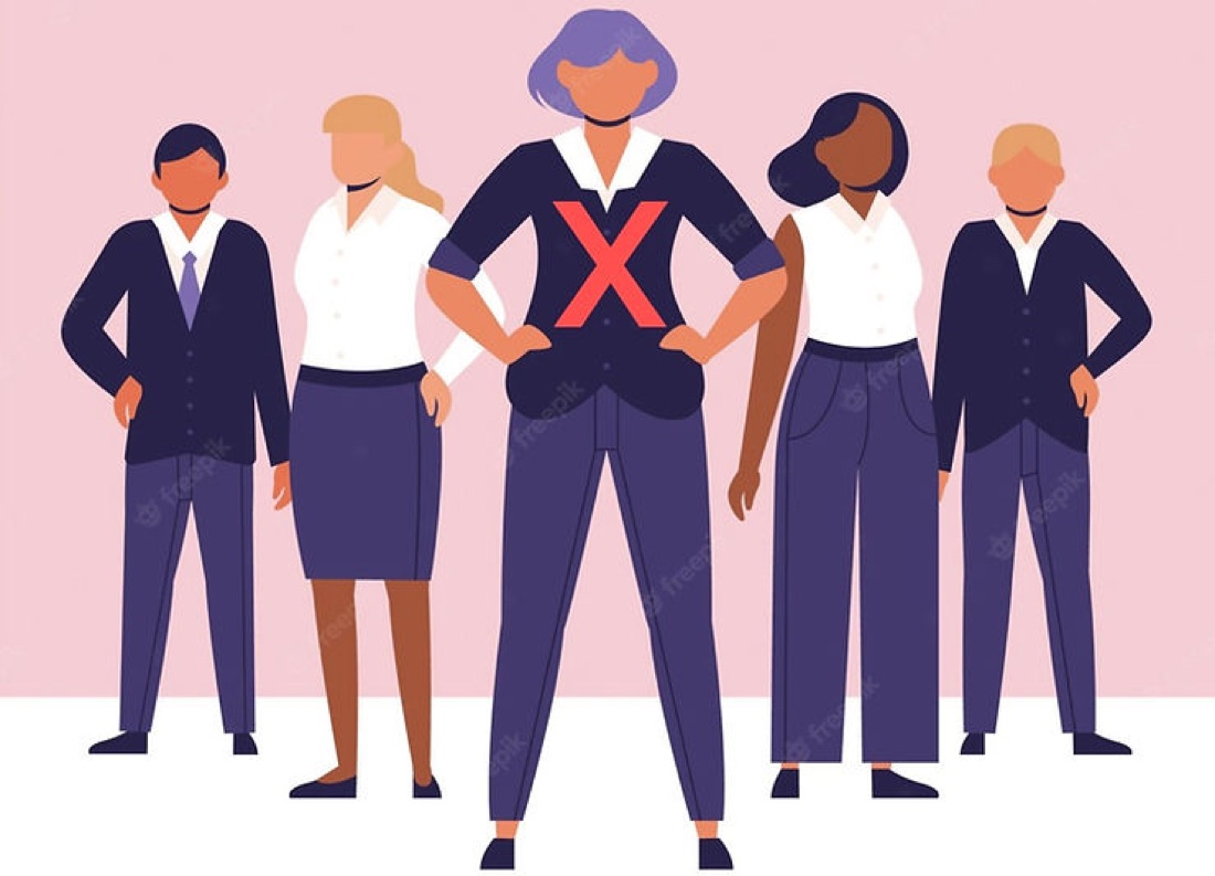 A team standing behind a Team Lead figure marked with a red X