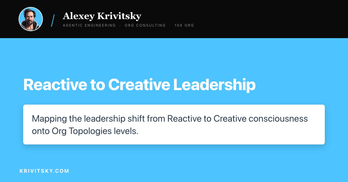 Creative Reactive Reactive to Creative Leadership | Alexey Krivitsky | Alexey Krivitsky